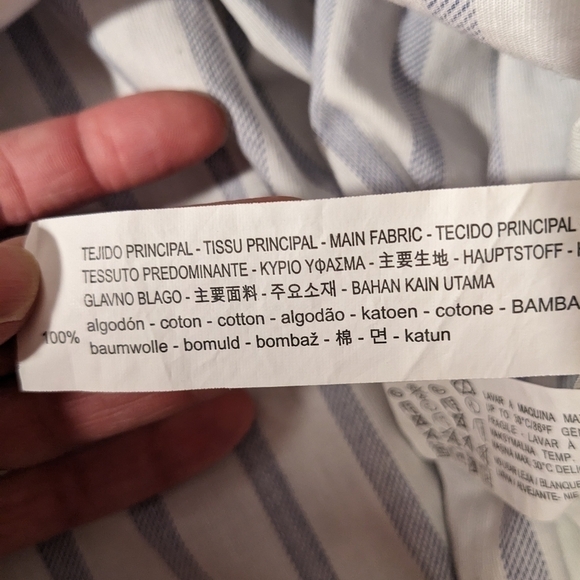 ZARA basics skirt, blue and white, Size S - Picture 9 of 9